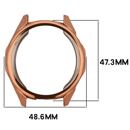 Etui z osłoną ekranu Bizon Case Watch Felipe do Huawei Watch GT6 46 mm, różowozłote