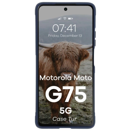 Pancerne etui Bizon Case Tur do Motorola Moto G75 5G, granatowe