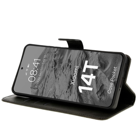Etui z klapką Bizon Case Pocket do Xiaomi 14T, czarne