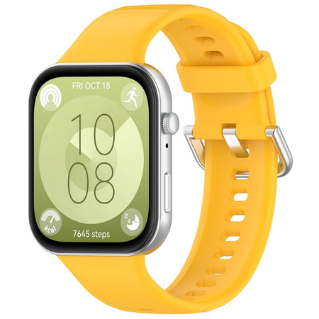 Pasek Bizon Strap Watch Silicone Pro SR do Huawei Watch Fit 4 / 4 Pro / 3, żółty