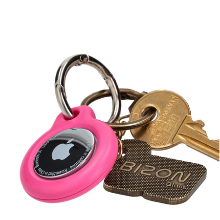 Etui Bizon Case Locator Keychain do Apple AirTag, różowe