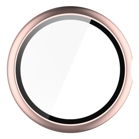 Etui ze szkłem do zegarka Bizon Case Watch Adamo do Google Pixel Watch 4 41 mm, satynowo różowe