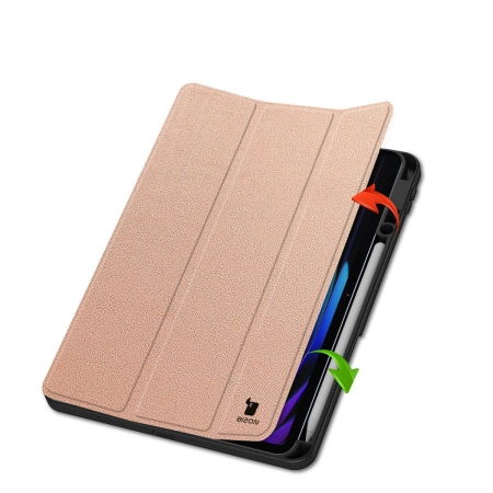 Etui z klapką Bizon Case Tab Lizard do Xiaomi Pad 7 / 7 Pro, różowozłote