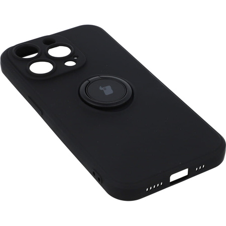 Etui Bizon Case Silicone Ring Sq do iPhone 14 Pro, czarne