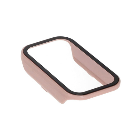 Etui Bizon Case+Glass Set do Xiaomi Redmi Smart Band 2 / Xiaomi Mi Band 8 Active, różowe
