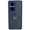 Etui z uchwytem na palec Bizon Case Hybrid Ring do Oppo Reno10 / 10 Pro, przydymione z granatową ramką