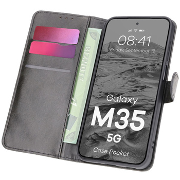 Etui z klapką Bizon Case Pocket do Galaxy M35 5G, czarne
