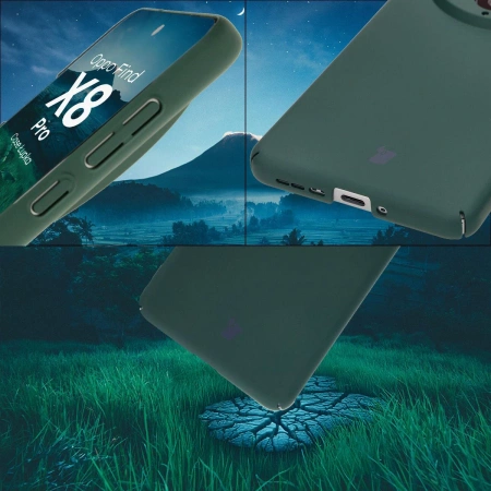Etui Bizon Case Łupka do Oppo Find X8 Pro, zielone