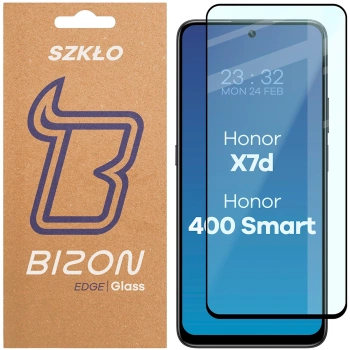 Szkło hartowane Bizon Glass Edge 2 do Honor X7d / Honor 400 Smart, czarna ramka