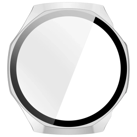 Etui ze szkłem do zegarka Bizon Case Watch Adamo do Huawei Watch GT6 Pro 46 mm, matowe srebrne