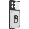 Etui Bizon Case Camshield Card Slot Ring do Oppo Reno 7 4G, białe