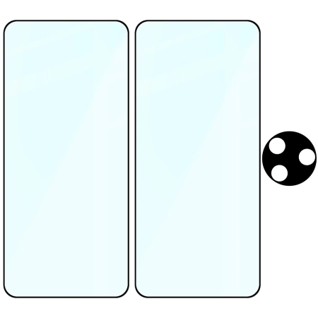 2x Szkło hartowane z ramką + szybka na aparat Bizon Edge 2 Pack do Xiaomi Redmi 14C 4G