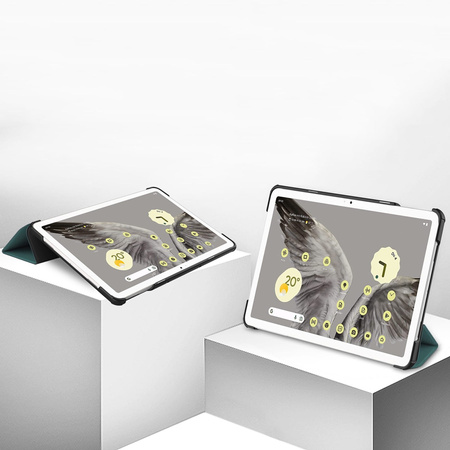 Etui Bizon Case Tab Croc do Google Pixel Tablet, ciemnozielone