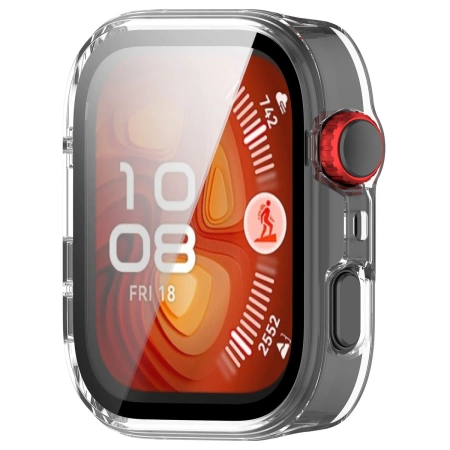 Etui ze szkłem do zegarka Bizon Case Watch Adamo do Huawei Watch Fit 4 Pro, przeźroczyste