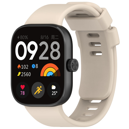 Pasek Bizon Strap Watch Silicone B do Redmi Watch 4 / Xiaomi Smart Band 9 Pro / 8 Pro, beżowy