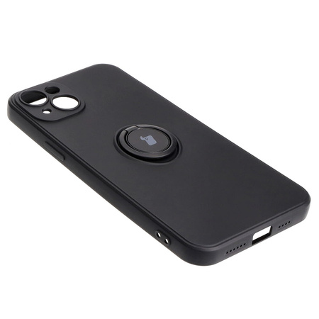 Etui Bizon Case Silicone Ring Sq do iPhone 15 Plus, czarne