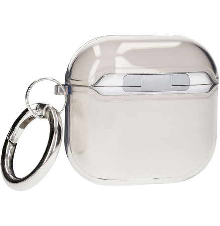 Elastyczne etui z karabińczykiem Bizon Case Headphone Clear do AirPods 4 przeźroczysto-czarne