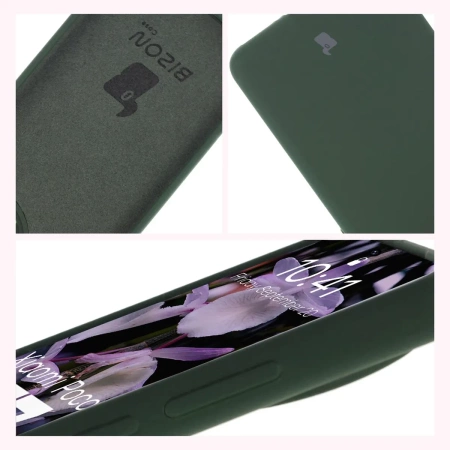 Silikonowe etui Bizon Soft Case do Xiaomi POCO F7 Pro, ciemnozielone
