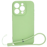 Etui Bizon Case Silicone do iPhone 15 Pro, jasnozielone