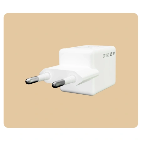 Ładowarka sieciowa Bizon Charger VT-25B, 25 W, USB-C PD, USB-A QC 4.0, GAN3, biała