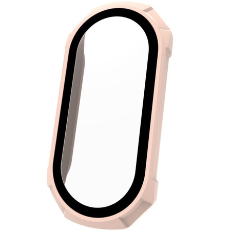 Etui ze szkłem Bizon Case AntiShock Set, Xiaomi Mi Band 7, jasnoróżowe