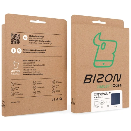 Etui z klapką Bizon Case Tab Croc do OnePlus Pad Go 2 / Oppo Pad Air5, granatowe