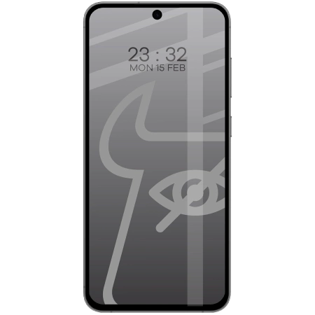 Prywatyzujące szkło hartowane Bizon Glass Edge Shadow do Galaxy S25 FE/S24 FE/A37 5G/A36 5G/A56 5G, przyciemniane z czarną ramką