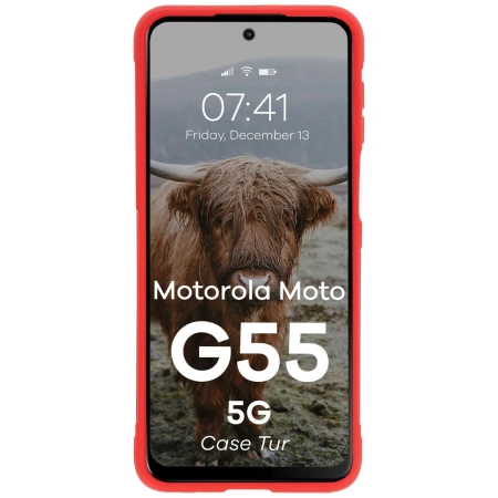 Pancerne etui Bizon Case Tur do Motorola Moto G55 5G, czerwone