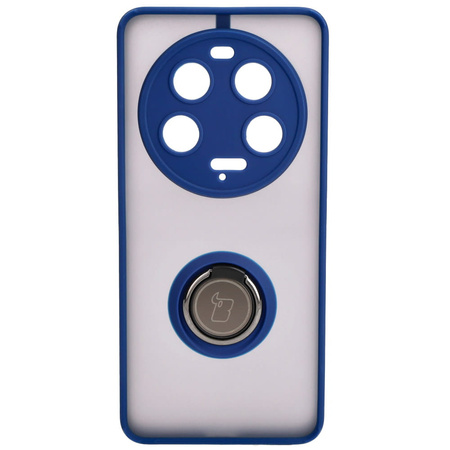 Etui z uchwytem na palec Bizon Case Hybrid Ring do Xiaomi 13 Ultra, przydymione z granatową ramką