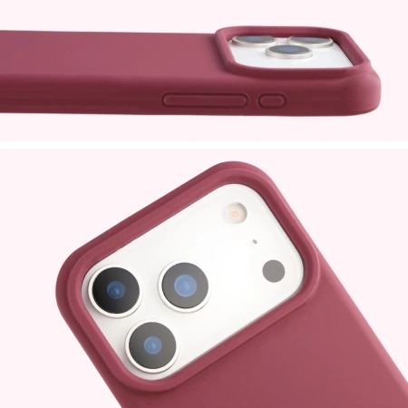 Silikonowe etui Bizon Soft Case do iPhone 17 Pro, ciemnofioletowe