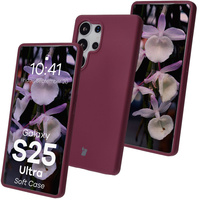 Silikonowe etui Bizon Soft Case do Galaxy S25 Ultra, ciemnofioletowe