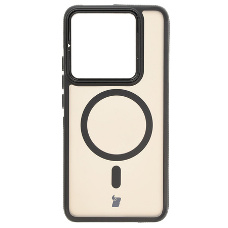 Etui z podstawką i pierścieniem magnetycznym Bizon Case Eclipse do Xiaomi 14T Pro, przydymione z czarną ramką