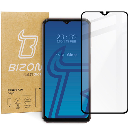 Szkło hartowane Bizon Glass Edge do Galaxy A24 4G, czarne