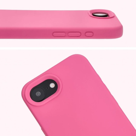 Silikonowe etui Bizon Soft Case do iPhone 16e, fuksja