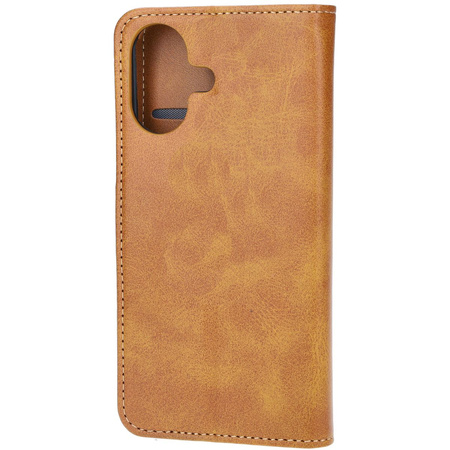 Etui z klapką Bizon Case Pocket do iPhone 16, brązowe