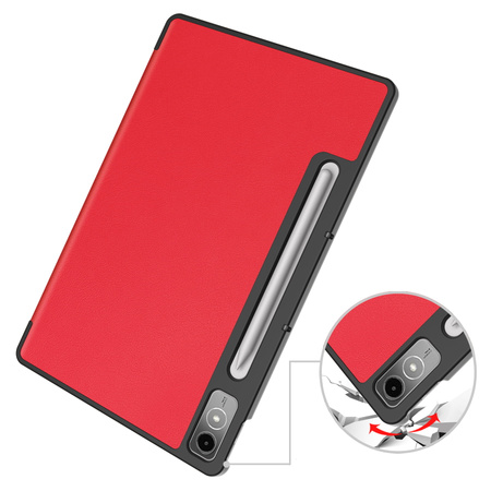 Etui Bizon Case Tab Croc do Lenovo Tab P12 12.7 TB 370, czerwone