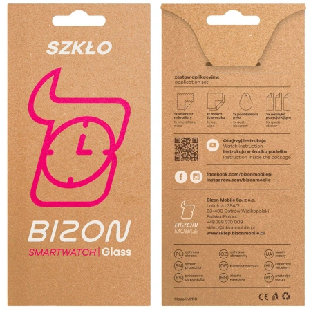 Szkło hybrydowe Bizon Glass Watch Edge Hybrid dla Apple Watch 10 46 mm, czarne