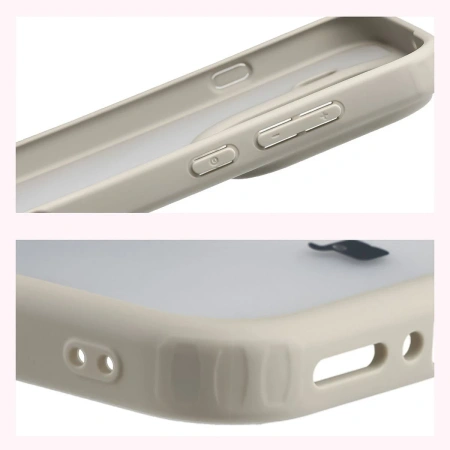 Etui Bizon Case Angelo do Oppo Find X9 Pro, półprzezroczyste z beżową ramką