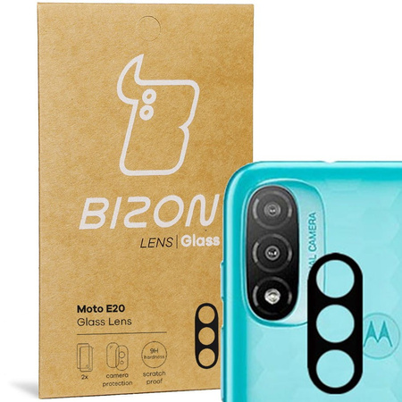 Szkło na aparat Bizon Glass Lens dla Moto E20, 2 sztuki