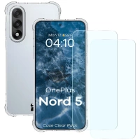 Elastyczne etui + 2x szkło hartowane Bizon Case Clear Pack do OnePlus Nord 5