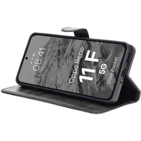 Etui z klapką Bizon Case Pocket do Oppo Reno11 F 5G, czarne