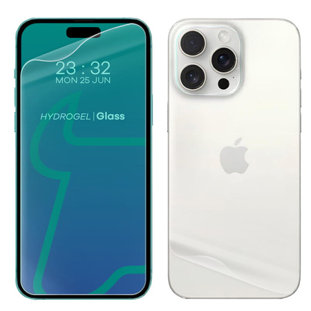 Folia hydrożelowa na tył i przód Bizon Glass Hydrogel Pack do iPhone 15 Pro Max