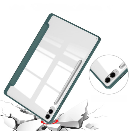 Etui Bizon Case Tab Clear Matt do Galaxy Tab S9 FE Plus, ciemnozielone
