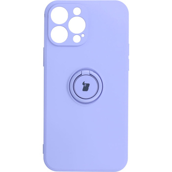 Etui Bizon Case Silicone Ring do iPhone 13 Pro Max, fioletowe