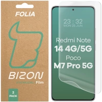 Folia hydrożelowa na ekran Bizon Glass Hydrogel Front Duo do Xiaomi Redmi Note 14 / Poco M7 Pro 5G, 2 sztuki
