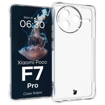 Elastyczne etui Bizon Case Salpa do Xiaomi Poco F7 Pro, przezroczyste