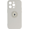 Etui Bizon Case Silicone Ring Sq do iPhone 14 Pro, beżowe