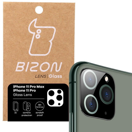 Szkło na aparat Bizon Glass Silk Lens dla iPhone 11 Pro Max / 11 Pro, 2 sztuki