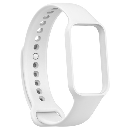 Etui z paskiem Bizon Strap + Case Watch Dots do Xiaomi Redmi Smart Band 2 / Xiaomi Mi Band 8 Active, białe