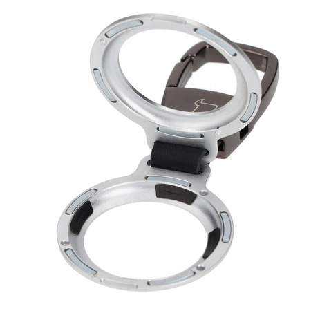 Etui Bizon Case Locator Magnetic do Apple AirTag, srebrne